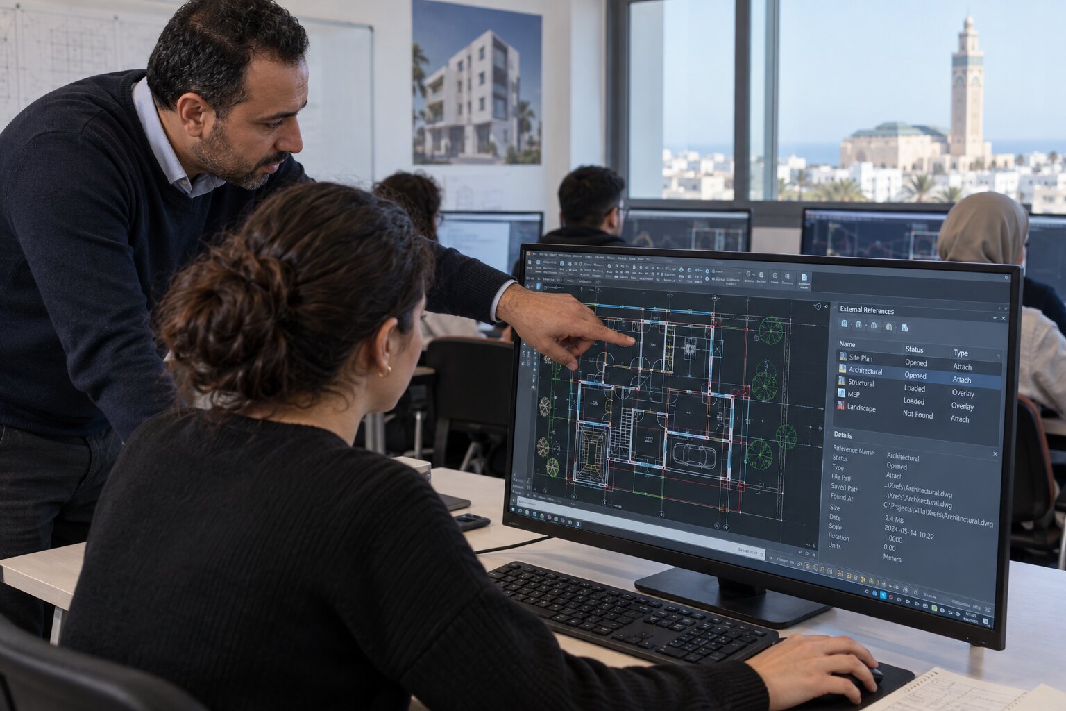 Apprenant gérant les références externes AutoCAD