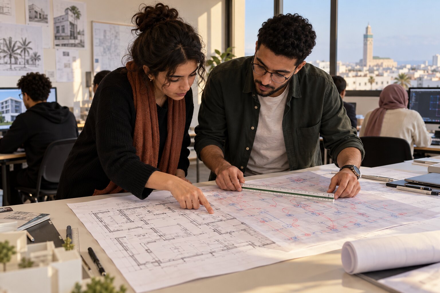 Contrôle de plans coordonnés dans une formation AutoCAD à Casablanca